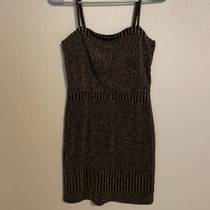 Gold and black sparkly cocktail dress. XS